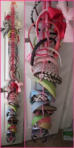 Hanging Headband Organizer with Elastic by HelloKirsti on Etsy, $15.00 Headband Organizer Diy, Headband Storage, Small Headband, Hair Product Organization, Headband Organizer, Organizing Hair Accessories, Makeup Hacks Beauty Secrets, Hacks Beauty, Headband Holder