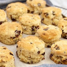 a bunch of biscuits sitting on top of a table