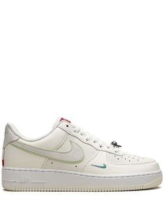 white/red/green leather perforated signature Swoosh logo detail logo charm round toe front lace-up fastening logo patch at the tongue branded insole branded heel counter flat rubber sole These styles are supplied by a premium and authenticated sneaker marketplace. Stocking only the most sought-after footwear, they source and curate some of the most hard to find sneakers from around the world. Swoosh Logo, Year Of The Dragon, Nike Air Force 1, Green Leather, The Dragon, Air Force 1, Mens Shoes Sneakers, Nike Air Force, Patch Logo