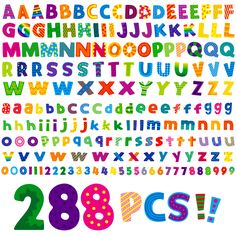 an alphabet with numbers and letters