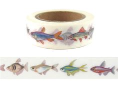 a roll of washi tape with fish on it