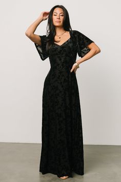 Everley Velvet Maxi Dress | Black - Baltic Born