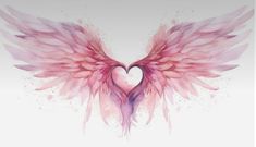 a pink heart with wings painted on it