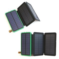 three small solar powered devices sitting next to each other