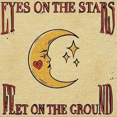 eyes on the stars album cover with an image of a crescent moon and heart in it