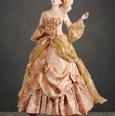 Queen Charlotte Gown European Baroque and Rococo Style Golden Dress with Lace Embroidery - Bridgerton Inspired Plus Size - WonderlandByLilian Victorian Fancy Dress, Fancy Dress Ideas, Marie Antoinette Dresses, Antoinette Dress, Golden Dress, Gaun Fashion