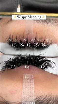 Lash Mapping For Different Eye Shapes, Wispy Volume Lash Extensions Map, Wispy Lash Map, Lash Extensions Mapping Styles, Lash Maps, Lash Mapping, Lashes Fake Eyelashes, Eyelash Tips, Lash Styles