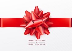 red ribbon with bow on white background for merry christmas and happy new year royalty illustration