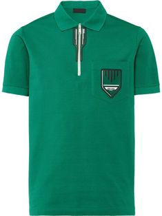 Prada cotton piqué polo shirt - Green Billiard Green, Polo Shirts For Men, Prada Collection, Black Friday Promotions, Prada Men, Shirts For Men