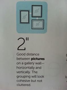 the instructions for how to use two pictures on a wall or floor in an apartment