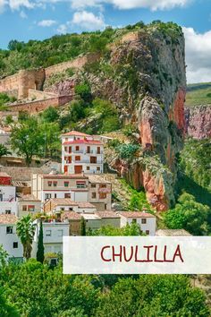 an image of a city on the side of a hill with trees in front of it