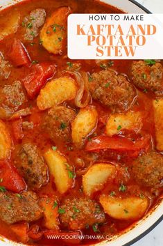 a pot full of stew with meat and potatoes