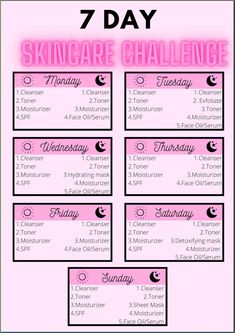 7 Day Skin Cycling Skincare Routine Printable Planner Weekly Skincare Challenge Skin Cycling Skin Barrier Repairing - Etsy | #Skincare #Beauty #BeautyTips #GlowingSkin Skincare Challenge, Weekly Skin Care Routine, Weekly Skincare, Skin Cycling, Overnight Face Mask, Peeling Facial, Routine Printable, Lifting Facial, Tan Removal