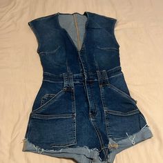 We The Free Denim Romper. Shorts. Stretch Demon. Washed But Never Worn. Denim Short Romper, Free People Denim, Denim Romper, Short Rompers, Free People, Pant Jumpsuit, Jumpsuit Romper, Pants For Women, Rompers