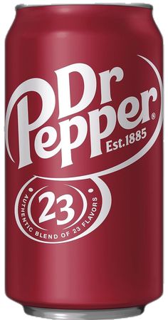 a can of dr pepper soda on a white background