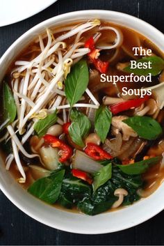 the best superfood soups are packed with vegetables, noodles and spinach