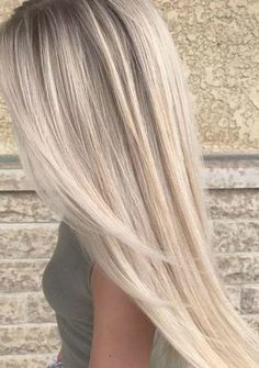 Platinum Balayage Hair Colors for Long Straight Hair in 2019 Platinum Balayage, Grey Ombre Hair, Dirty Blonde Hair, Ombré Hair