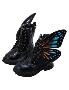 About this item 💖Stylish Patent Leather: Our Girls Patent Leather Non-Slip Boots exude style with a patent leather finish, making a fashionable statement in every step. ✨Non-Slip Design: Engineered with a non-slip sole, these boots provide stability and safety, ensuring confident strides during winter and autumn. 🦋Butterfly Casual Charm: Featuring a butterfly design, these ankle boots add a touch of casual charm, making them versatile for various occasions. 🍂Winter & Autumn Ready: Designed fo Trendy Black Flat Boots, Butterfly Boots, Autumn Butterfly, Boots For Girls, Winter Leather Boots, Autumn Wardrobe, Leather Finish, Charm Making, Changing Seasons