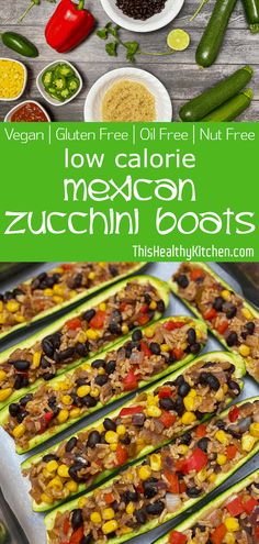 mexican zucchini boats with vegetables and other ingredients