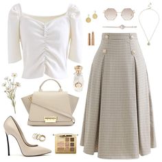 Wide Skirt Outfit, Skirt Outfits Ideas, Gaun Koktail, Women Dresses Classy, Modest Dresses Casual, Midi Skirts, Dresses Ideas