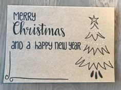 a christmas card with the words merry christmas and a happy new year written on it