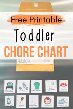 a free printable to toddler chore chart with pictures on the front and back