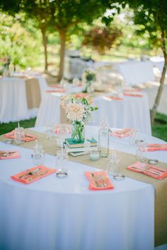 the table is set up for an event