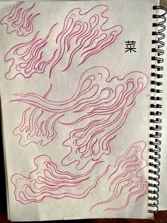 a spiral notebook with chinese writing on it