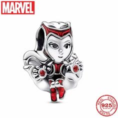 Brand New Without Tag Nwot Marvel Crystals Marvel Scarlet Witch Charm Sterling Silver 925 With Red Enamel And Red Cubic Zirconia Stones. Summon The Chaos Magic Of Scarlet Witch With The Marvel Scarlet Witch Charm. The Charm Depicts Her Wearing Her Iconic Headpiece Filled With Hand-Painted Red Enamel. She's Shown Mid-Action With Outstretched Arms And Has A Red Stone Set In Each Of Her Palms. The Rest Of Her Outfit Is Colored With Enamel, Together With Her Swooshing Cape, Which Features A Special Marvel Scarlet Witch, Pandora Original, Charms Pandora, Bracelet Pandora, Nick Fury, Pandora Bracelet Charms, Silver Dragon, Pandora Bracelets, Charm Set