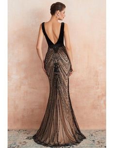 [$143.89] Low Back Tight Mermaid Black Long Formal Dress With Beading #EZ37358 - GemGrace.com Sequin Mermaid Dress, Mermaid Prom Dresses Lace, Luxurious Dresses, Prom Dresses Long Mermaid, Evening Dresses Online, Evening Party Gowns, Makijaż Smokey Eye, Black Prom, Black Evening Dresses