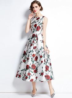 Formal Floral Dresses, Floral Tea Length Dress, Tea Length Dress, Floral Tea, Grunge Style, Maxi Dress Party, Tea Length, Inspiration Mode, Evening Attire