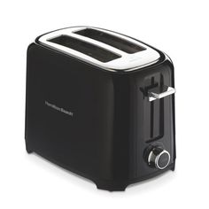 a black toaster sitting on top of a white table