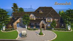 Sims 4 Family House, Bay House Plans, Casa The Sims, Sims4 Build, Big Cottages, Sims 4 Cottage, Cottage Backyard, Brindleton Bay, Sims 4 Build Ideas