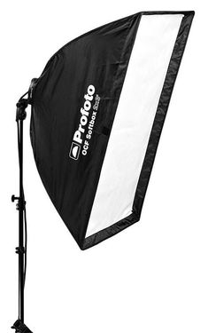 a photo studio light is set up on a tripod and ready to be used