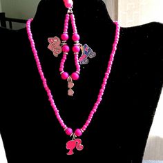 Vibrant Barbie necklace with matching bracelet Barbie Necklace, Matching Bracelet, Beaded Necklaces, Matching Bracelets, Necklace Etsy, Wedding Gifts, Beauty Book, Beaded Necklace, Jewelry Necklaces