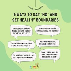 Learning how to set boundaries can be tough, especially if you're a people-pleaser 😅. Here are 6 ideas for how to say "no" so you can prioritize your needs first! #FeelGoodFriday #SEWI #MentalHealthMatters #MentalWellness #SocialEmotionalWellness #SocialEmotionalLearning #SocialWork #MSW #emotionalwellness #weekendvibes People Pleasing Quotes Recovery, How To Not Be A People Pleaser, Creating Healthy Boundaries, How To Create Healthy Boundaries, What Are Some Healthy Boundaries, People Pleaser Quotes, People Pleasing Recovery, Setting Boundaries As A People Pleaser, How To Set Healthy Boundaries