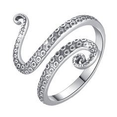 PRICES MAY VARY. 💞Women's Open Ring💞 This octopus open ring is designed with snake shape, it has a simple yet stylish design, and it takes well your pursuit of niche and unique design sense, this octopus ring is specially designed for you. 💞S925 Sterling Silver Rings💞 Ring is made of S925 sterling silver material, using polished and oxidized silver technology, nickel-free, lead-free, cadmium-free and hypoallergenic, safe for sensitive skin. The ring can keep the luster for a long time and it Sterling Rings, Snake Rings, Octopus Ring, Rings Adjustable, Simple Rings, Couples Ring, Open Rings, Silver Ring Set, Wedding Costumes