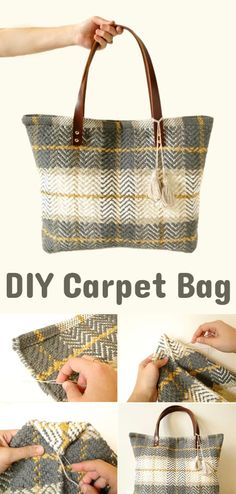 How-To: Farmer’s Market Carpet Bag Carpet Bag Pattern, Large Tote Bag Pattern, Sewing Headbands, Handbags Patterns, Handmade Fabric Bags, Rug Patterns, Crochet Rug Patterns