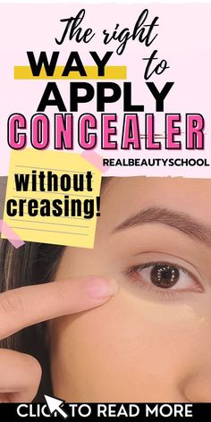 How to stop your concelaer from creasing and undereyes and prevent concealer from creasing with the Ultimate Non-creasing concealer tutorial step by step with pictures for beginners! - Best… Stop Under Eye Creasing, Creasing Under Eyes, Concealer Tutorial, Concealer Hacks, Under Eye Creases, Eye Makeup Concealer, Apply Concealer, Eyeliner Tips