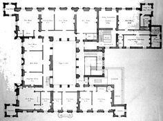 an old floor plan for a large building