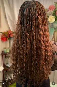 Black Boho Braids With Brown Highlights, Jordyn Woods Braids, Brown Braids, Cute Box Braids, Girl Hair Dos, Hair Inspiration Long, Goddess Braids Hairstyles, Quick Natural Hair Styles, Types Of Hair