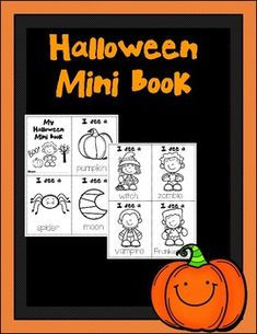 halloween mini book for kids with pumpkins and other things to color on the page