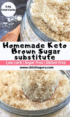 homemade keto brown sugar in a glass jar