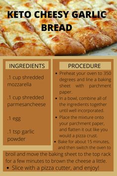 the ingredients for keto cheesy garlic bread