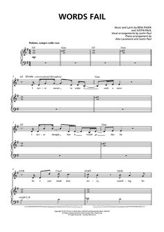 words fail sheet music for voice and piano