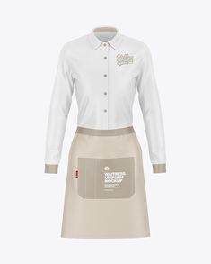 The Waitress Uniform Mockup presents a versatile workwear design for women employed in cafes, restaurants, hotels, bars, and pizzerias. The mockup features an apron, a shirt, and other uniform elements that highlight a professional look for hardworking staff in the hospitality industry. Waitress Uniform Vintage, Cleaning White Shirts, Cafe Uniform, Waitress Uniform, Waiter Uniform