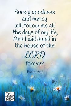 the bible verse with daisies and blue sky background