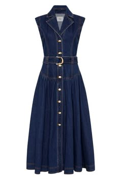 Side Belt, Denim Midi Dress, Ring Belt, Velvet Clothes, Denim Dresses, Stunning Wedding Dresses, Classy Dress Outfits, Play Dress, Denim Details