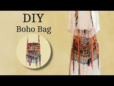 a dress made out of fabric and fringes with the words diy boho bag