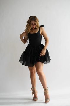 The Siena Mini Dress in Black Swan – Wild Rose & Sparrow Short Black Dress Curvy, Cute Black Short Dress, Black Mini Dress Wedding, Black Formal Dress Short Plus Size, Black Dress Courthouse Wedding, Black Bridal Dress Short, Black Cupcake Dress, Short Black Dress Birthday, Dressy Casual Dresses Wedding